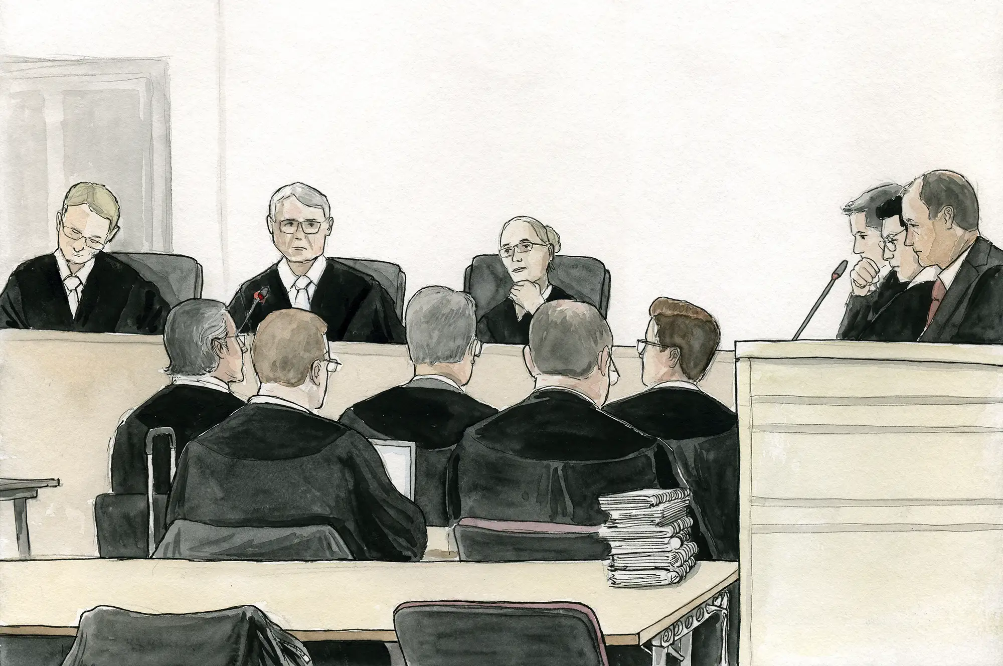 Gerichtszeichnung Kapitalanleger-Musterprozess Hannover 2019